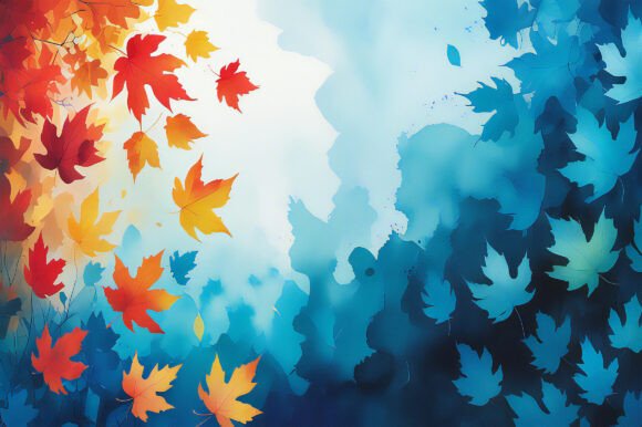 A Blue and Orange Leaves