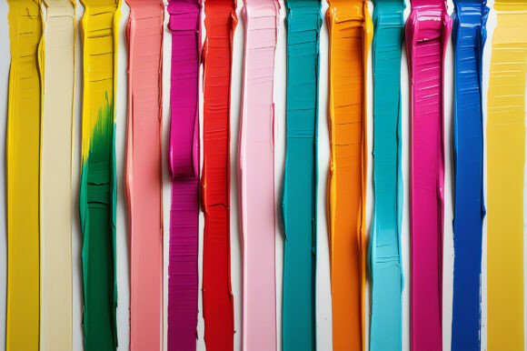 A Group of Colorful Paint Strips