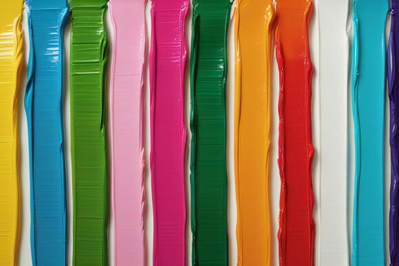 A Group of Colorful Strips of Paint