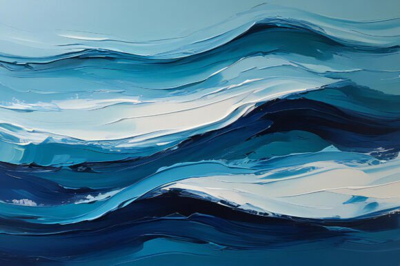 A Painting of Blue Waves: Enhancing Creative Workflows with a Versatile Digital Background