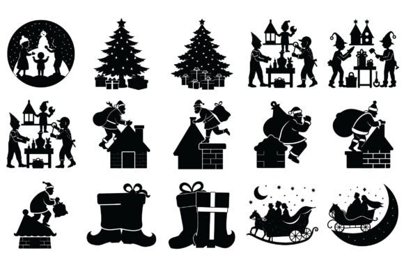 Christmas Silhouette Vector -Vol 3: A Versatile Resource for Creative Professionals