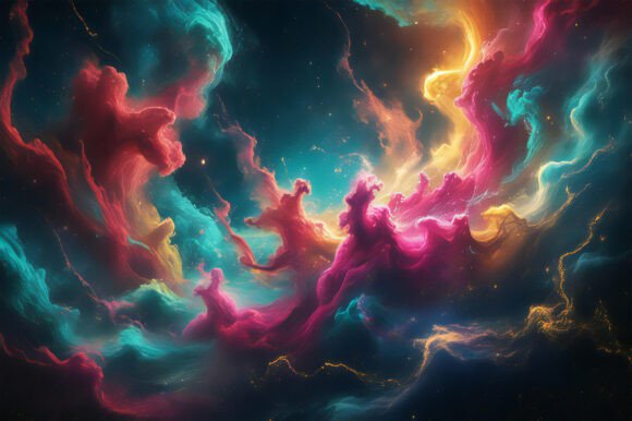 Colorful Smoke in the Sky: A Versatile and Stunning Background for Creative Projects