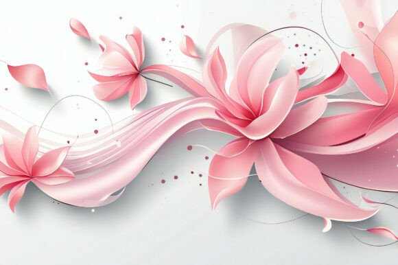 Enhance Your Creative Projects with A Pink Flowers with Swirls and Dots