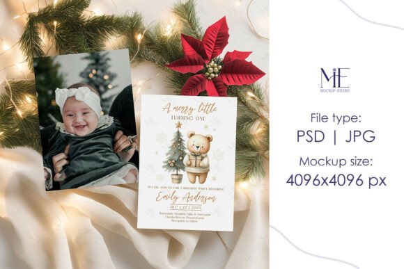 Enhancing Holiday Communication with Xmas 5x7 Card Mockup, Winter Invitation