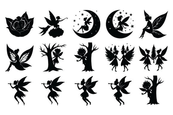 Fairy Silhouette Vector -Vol 2