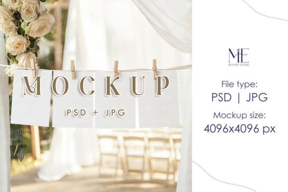 Four Hanging Card Mockup Photo Banner: A Creative Solution for Designers